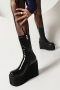 eur40-eur43 three colors side zip-up high -heel stylish boots_Black