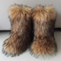 winter 5 colors faux fur midi-tube casual warm snow boots(shaft height:26cm)_Brown