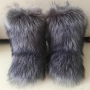 winter 5 colors faux fur midi-tube casual warm snow boots(shaft height:26cm)_Brown_Magenta_Gray_Dark Gray