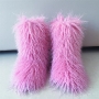 winter 13 colors faux wool midi-tube casual warm snow boots(shaft height:26cm)_White_Purple_Dark Green_Red_Sky Blue_Blue_Brown_Pink