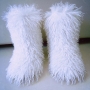 winter 13 colors faux wool midi-tube casual warm snow boots(shaft height:26cm)_White