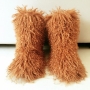 winter 13 colors faux wool midi-tube casual warm snow boots(shaft height:26cm)_White_Purple_Dark Green_Red_Sky Blue_Blue_Brown