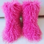 winter 13 colors faux wool midi-tube casual warm snow boots(shaft height:26cm)_White_Purple_Dark Green_Red_Sky Blue_Blue_Brown_Pink_Magenta