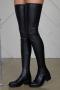 new two colors stretch side zip-up over knee stylish high upper boots_Black
