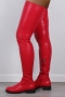 new two colors stretch side zip-up over knee stylish high upper boots_Black_Red