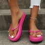 stylish 6 colors thick bottom clip toe outdoor slipper(heel height:4cm)_Black_White_Magenta
