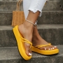 stylish 6 colors thick bottom clip toe outdoor slipper(heel height:4cm)_Black_White_Magenta_Yellow
