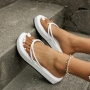 stylish 6 colors thick bottom clip toe outdoor slipper(heel height:4cm)_Black_White