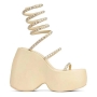 stylish 3 colors thick bottom rhinestone high-heel sandals_Black_White_Beige