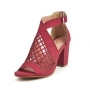 stylish 5 colors hollow adjustable buckle high-heel sandal(heel height:8cm)_Black_Gray_Pink_Red