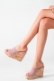 sexy 5 colors thick bottom all-match high-heel sandal(heel height:11cm)_Black_Pink