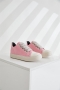 stylish 5 colors lace-up thick bottom sneakers(heel height:3cm)_Black_Pink