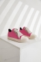 stylish 5 colors lace-up thick bottom sneakers(heel height:3cm)_Black_Pink_Red_Magenta