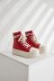 stylish 5 colors pu leather high-top thick bottom strappy zip-up sneakers_Black_Pink_Red