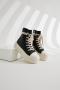 stylish 5 colors pu leather high-top thick bottom strappy zip-up sneakers_Black