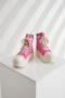 stylish 5 colors pu leather high-top thick bottom strappy zip-up sneakers_Black_Pink_Red_Magenta