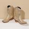 exquisite 6 colors sequin tassel decor low-tube midi-heel boots_Black_Pink_Green_Purple_Gold