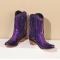 exquisite 6 colors sequin tassel decor low-tube midi-heel boots_Black_Pink_Green_Purple