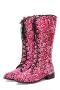exquisite 5 colors sequin decor strappy zip-up midi-tube boots_Black_Pink