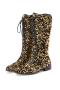 exquisite 5 colors sequin decor strappy zip-up midi-tube boots_Black_Pink_Blue_Purple_Gold