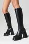 eur40-eur43 exquisite pu leather zip-up side high-heel boots_Black