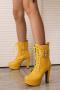 exquisite 5 colors pu leather strappy zip-up side high-heel boots_Black_White_Red_Yellow