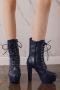 exquisite 5 colors pu leather strappy zip-up side high-heel boots_Black_White_Red_Yellow_Dark Blue