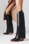 eur34-eur39 exquisite pu leather two colors pointed toe high-heel boots_Black