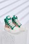stylish color-block pu leather high-top thick bottom strappy sneakers_Black_Magenta_Green