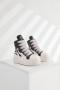 stylish color-block pu leather high-top thick bottom strappy sneakers_Black