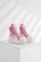 stylish color-block pu leather high-top thick bottom strappy sneakers_Black_Magenta