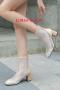 eur34-eur39 stylish chic hollow out fishnet high-heel sandals boots_Black_White_Beige