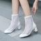 eur40-eur43 stylish chic hollow out fishnet high-heel sandals boots_Black_White