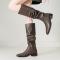 stylish 3 colors pu leather fabroc low-heel boots_Black_White_Brown