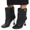 fashion solid color pu high stand boots_Black
