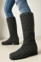 chic 3 colors teddy velvet upper low-heel warm boots_Black