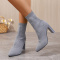 chic 3 colors knitted upper pointed toe high-heel martin boots_Black_Gray