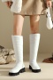 eur35-eur39 casual warm two colors thick bottoms zip-up cotton snow boots_Black_White