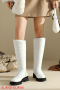 eur40-eur44 casual warm two colors thick bottoms zip-up cotton snow boots_Black_White