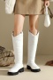 eur35-eur39 stylish warm two colors thick bottoms cotton snow boots_Black_White
