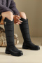 eur40-eur44 stylish warm two colors thick bottoms cotton snow boots_Black