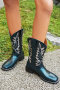 chic 3 colors pu leather embroidery chunky heel cowgirl boots_Black_Red_Dark Blue