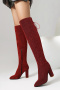 exquisite 3 colors glitter high-tube over knee pointed toe high-heel boots_Black_Red