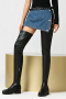 chic 3 colors pu leather high-tube over knee with belt chunky heel boots_Black