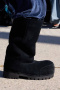 stylish 3 colors suede mid-high upper thick bottom plush lined warm snow boots_Black