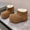 stylish 3 colors suede thick bottom fur lined warm ankle snow boots_Black_Khaki