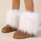 stylish comfortable two colors suede fur thick bottom warm snow boots_Black_White
