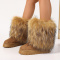 stylish comfortable 13 colors suede fluffy fur thick bottom warm snow boots_Black_White_Gray_Light Pink_Red_Magenta_Yellow_Orange_Green_Sky Blue_Blue_Purple_Brown