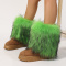 stylish comfortable 13 colors suede fluffy fur thick bottom warm snow boots_Black_White_Gray_Light Pink_Red_Magenta_Yellow_Orange_Green