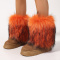 stylish comfortable 13 colors suede fluffy fur thick bottom warm snow boots_Black_White_Gray_Light Pink_Red_Magenta_Yellow_Orange